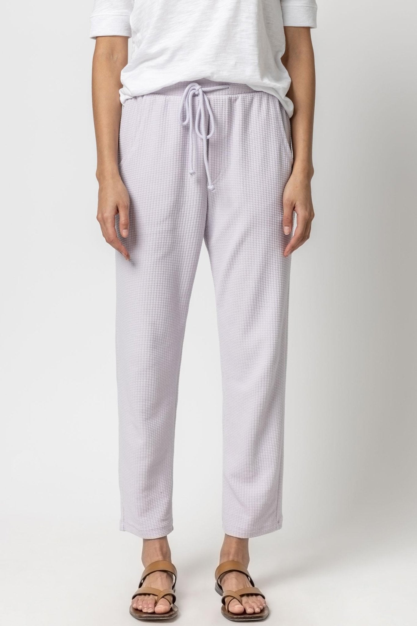 Straight Leg Waffle Knit Pant Thistle - Lilla P - Color Game