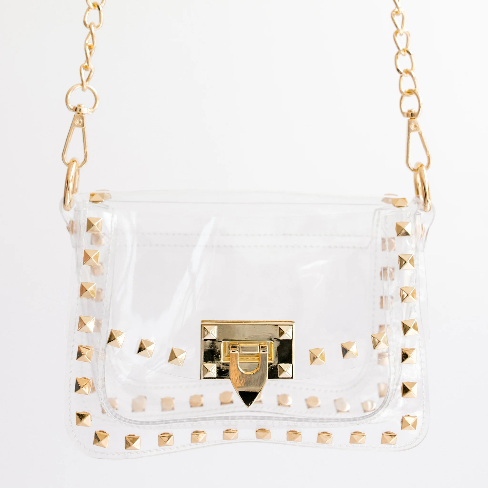 The Jackie Gold-Studded Clear Bag - Clearly Handbags - Color Game