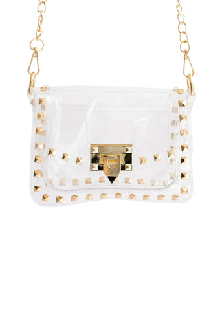 The Jackie Gold-Studded Clear Bag - Clearly Handbags - Color Game