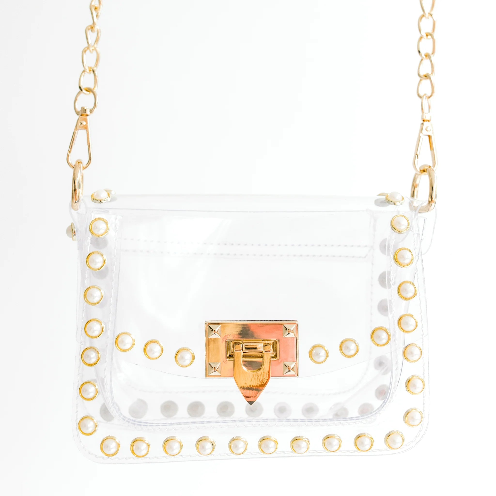 The Jackie Pearl-Studded Clear Bag - Clearly Handbags - Color Game