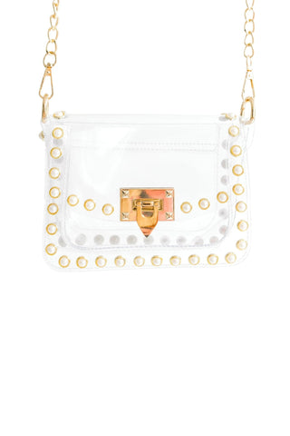 The Jackie Pearl-Studded Clear Bag - Clearly Handbags - Color Game