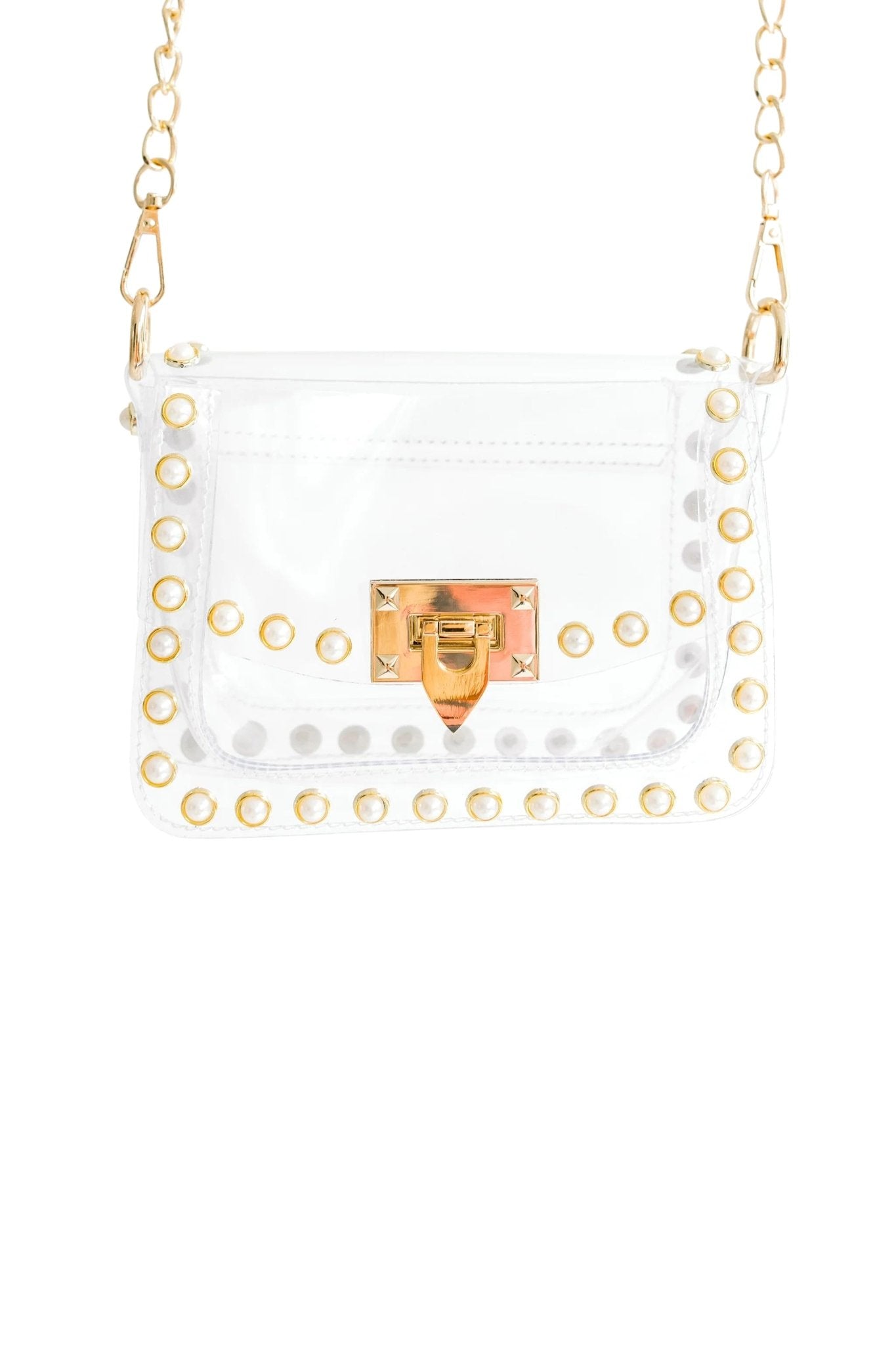 The Jackie Pearl-Studded Clear Bag - Clearly Handbags - Color Game