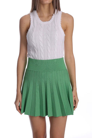 Viscose Pleated Tennis Skirt Golf Green - Minnie Rose - Color Game