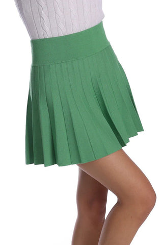 Viscose Pleated Tennis Skirt Golf Green - Minnie Rose - Color Game