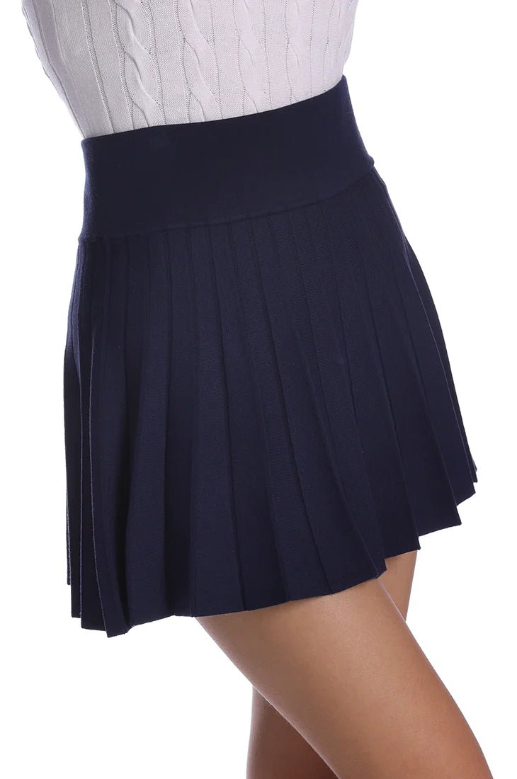 Viscose Pleated Tennis Skirt Navy - Minnie Rose - Color Game