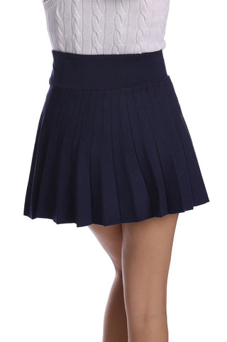 Viscose Pleated Tennis Skirt Navy - Minnie Rose - Color Game