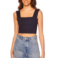 Wide Strap Crop Tank Top Midnight - Susana Monaco - Color Game