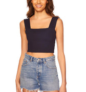 Wide Strap Crop Tank Top Midnight - Susana Monaco - Color Game