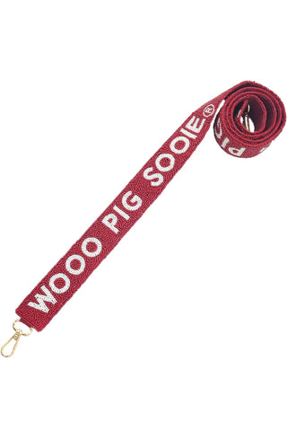 Woo Pig Sooie Red Beaded Bag Strap - Pizzazz, Inc. - Color Game