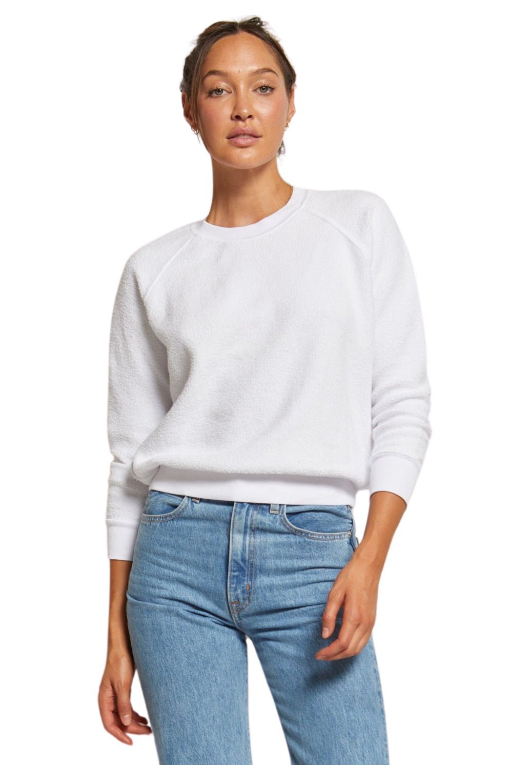 Ziggy Fleece Sweatshirt | White Crewneck